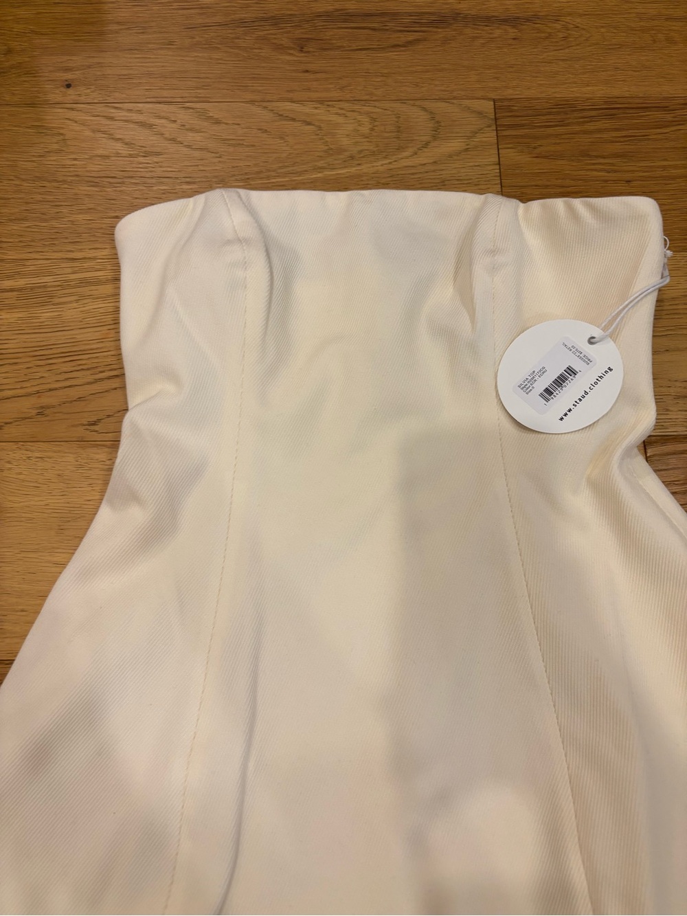 BNWT STAUD Strapless Cream structured Tube top